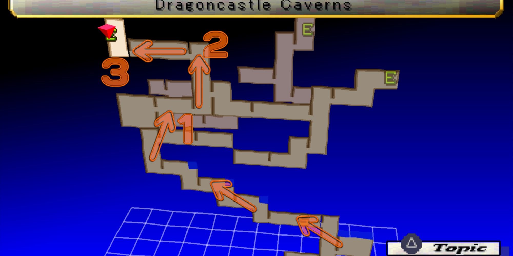 Valkyrie Profile Lenneth - Dragoncastle Caverns Map to the exit