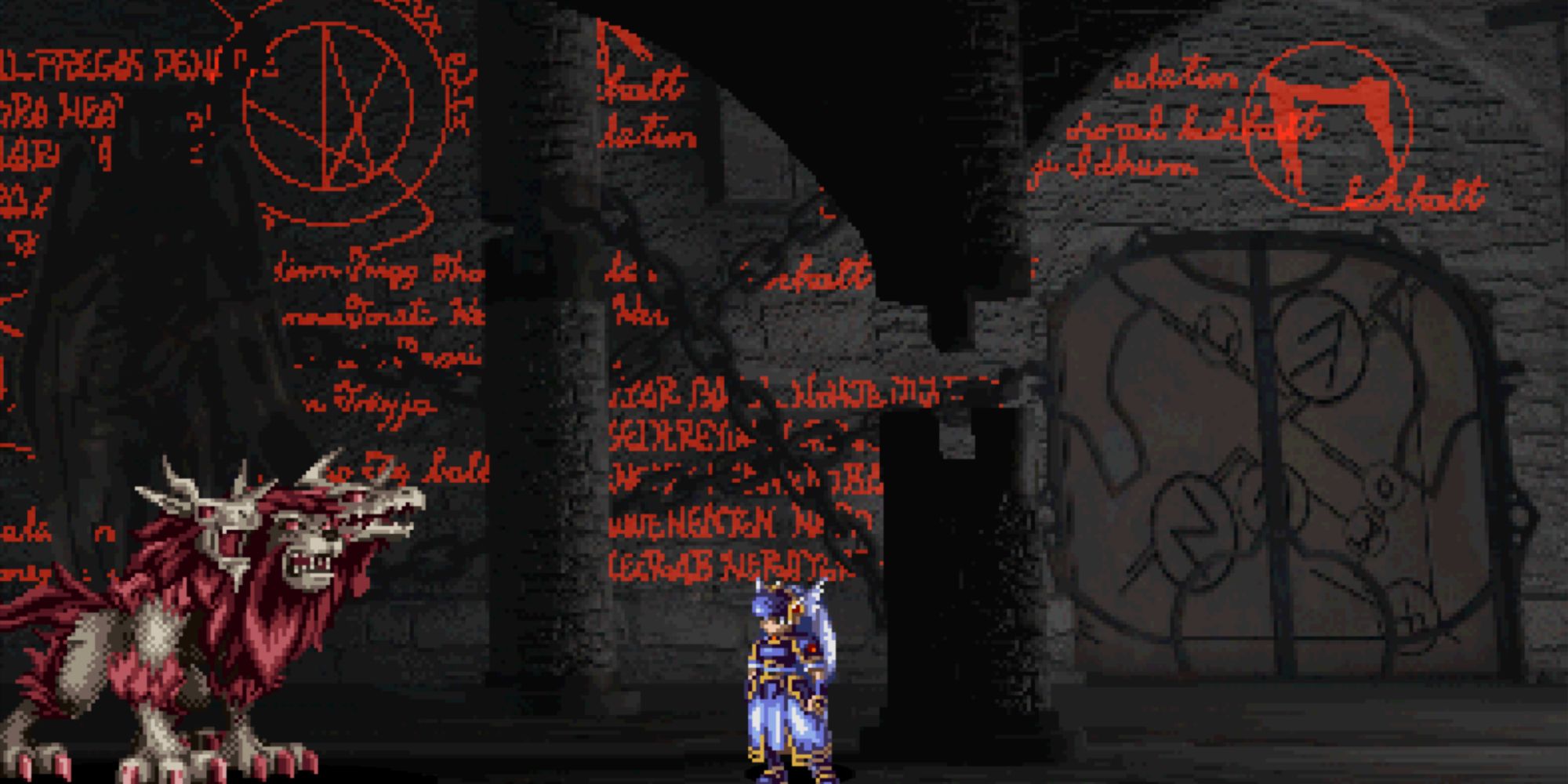 Valkyrie Profile Lenneth - Tower of Lezard Valeth Manticore in red rune room