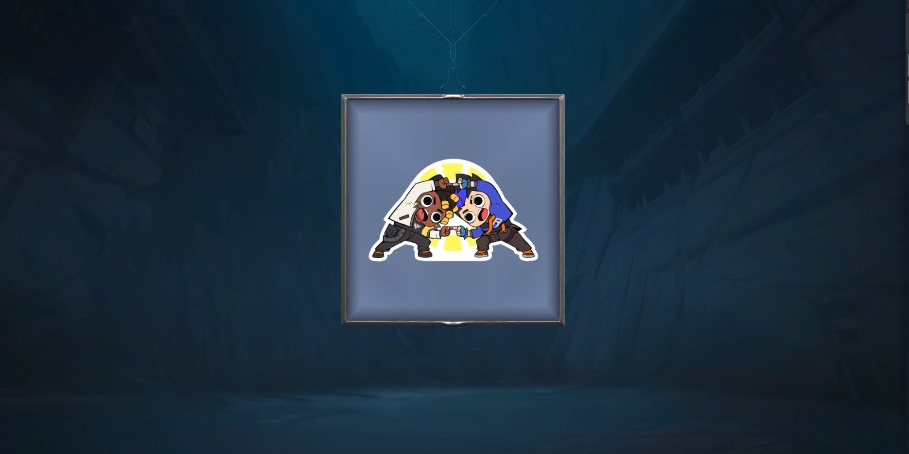 Valorant collection preview of Dream Team spray featuring cartoon Phoenix and Yoru doing a Dragon Ball fusion dance 