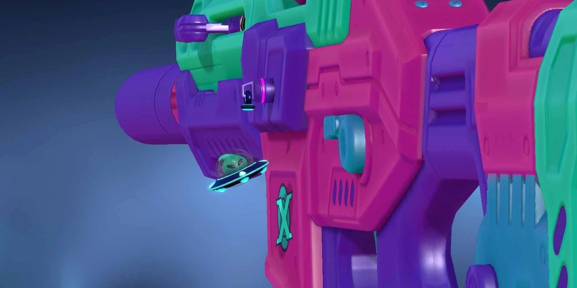 Valorant Outta This World gun buddy attached to a weapon