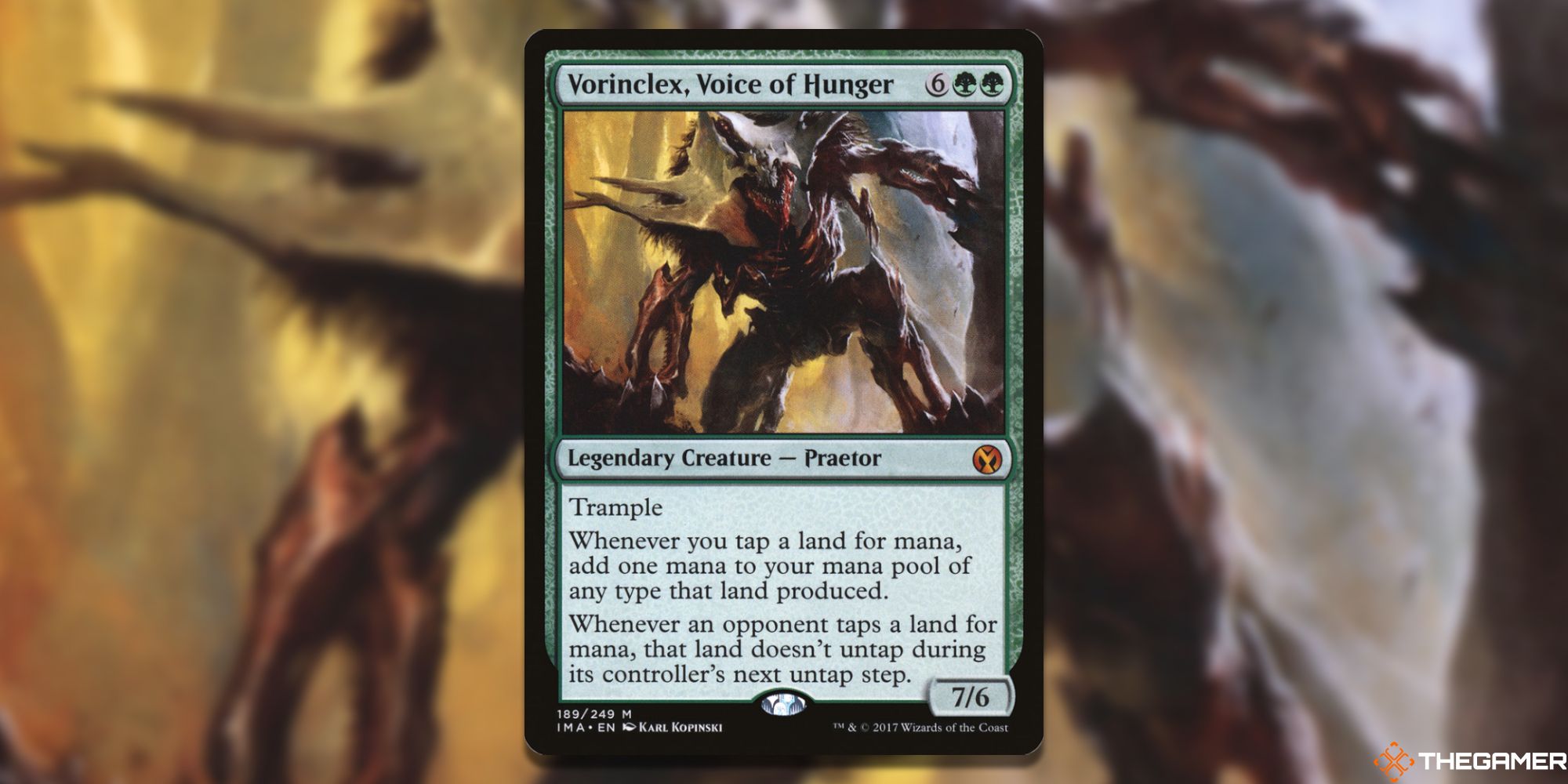 The card Vorinclex, Voice of Hunger from Magic: The Gathering.