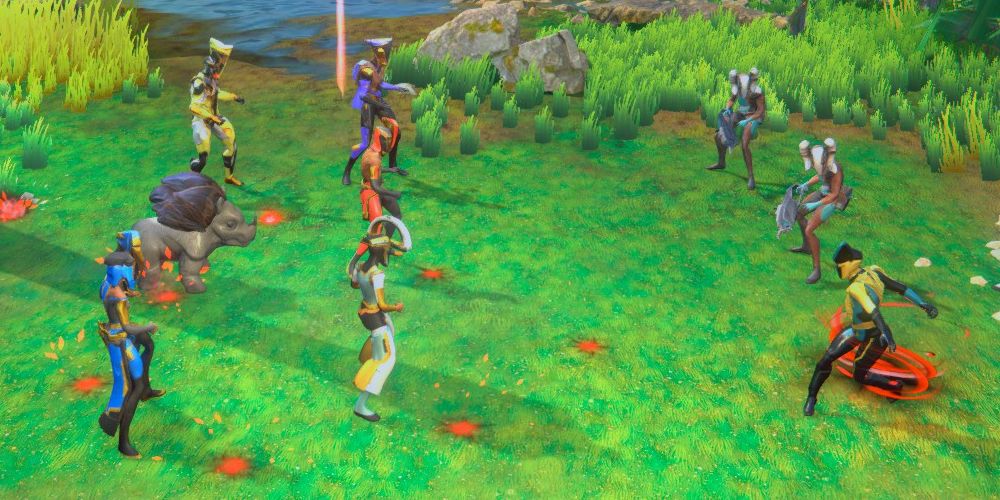 the player's team is attacked by a boss with Barrage