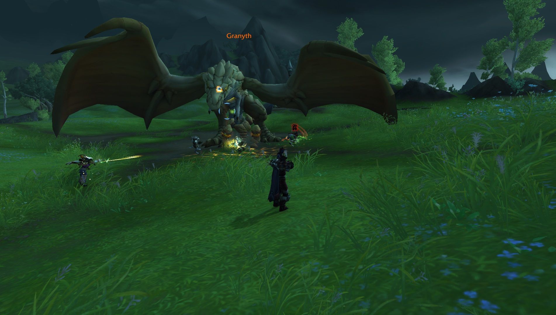 Fighting Granyth in World of Warcraft.