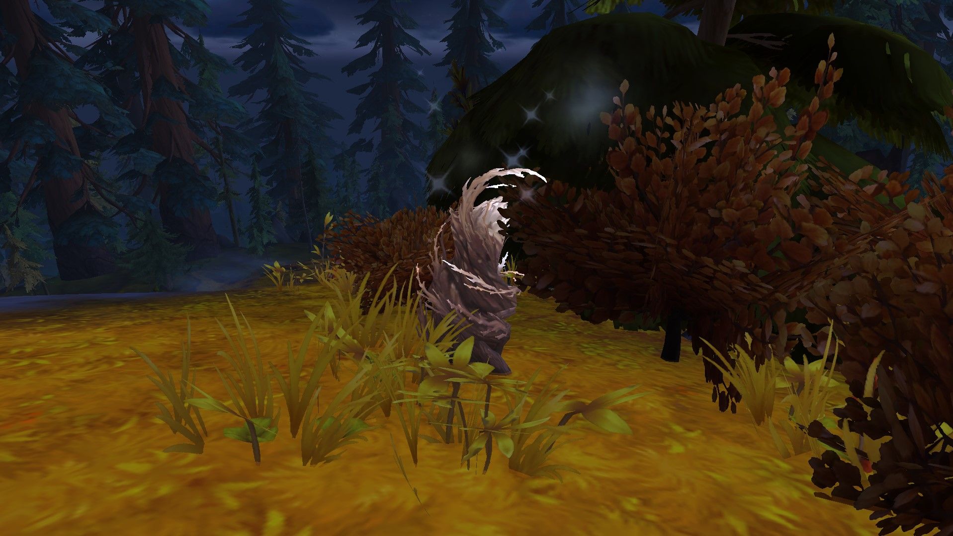 A Lush Writhebark node in The Azure Span in World of Warcraft.