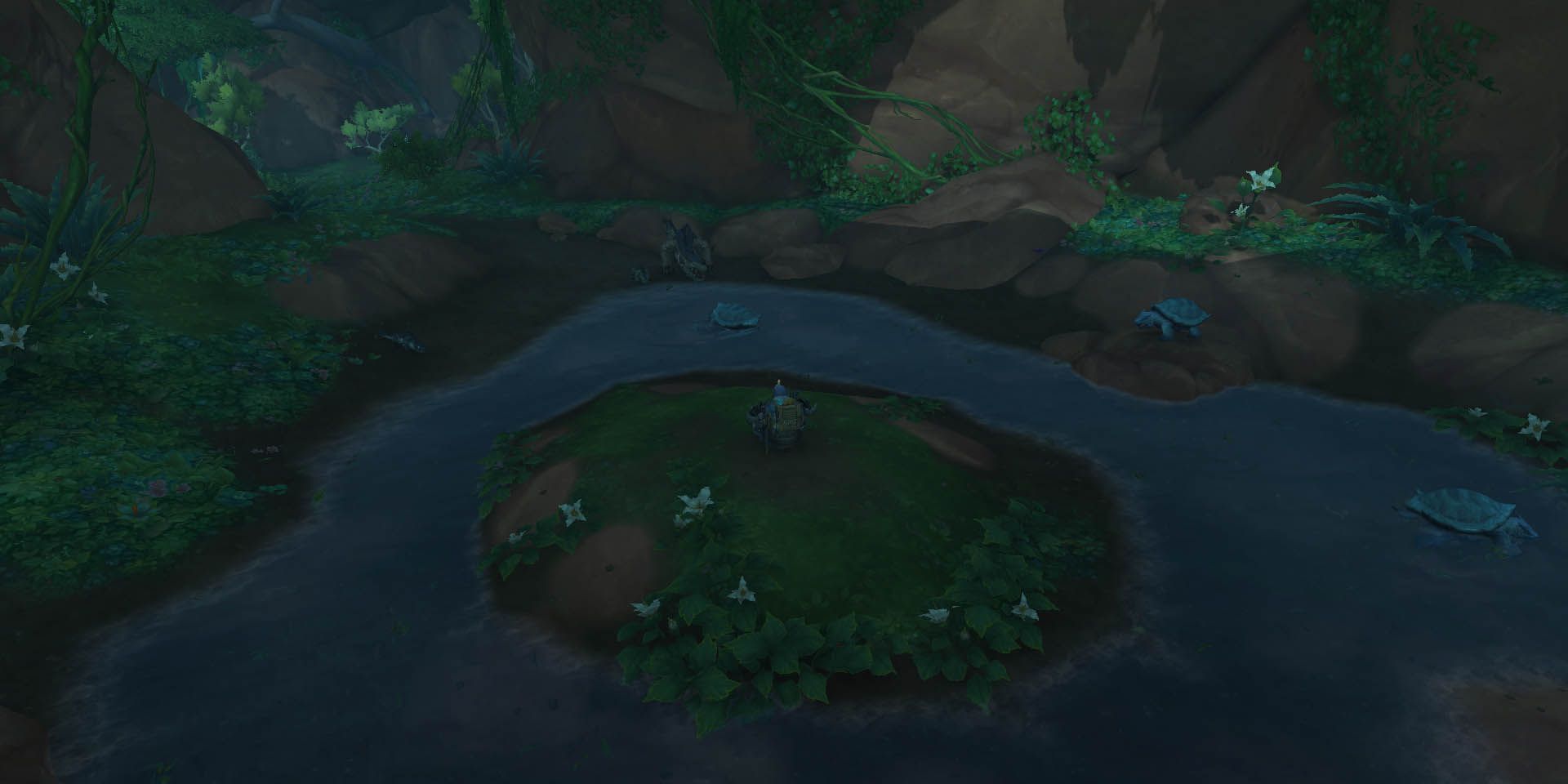 World of Warcraft - meditating at an isolated lake with turtles