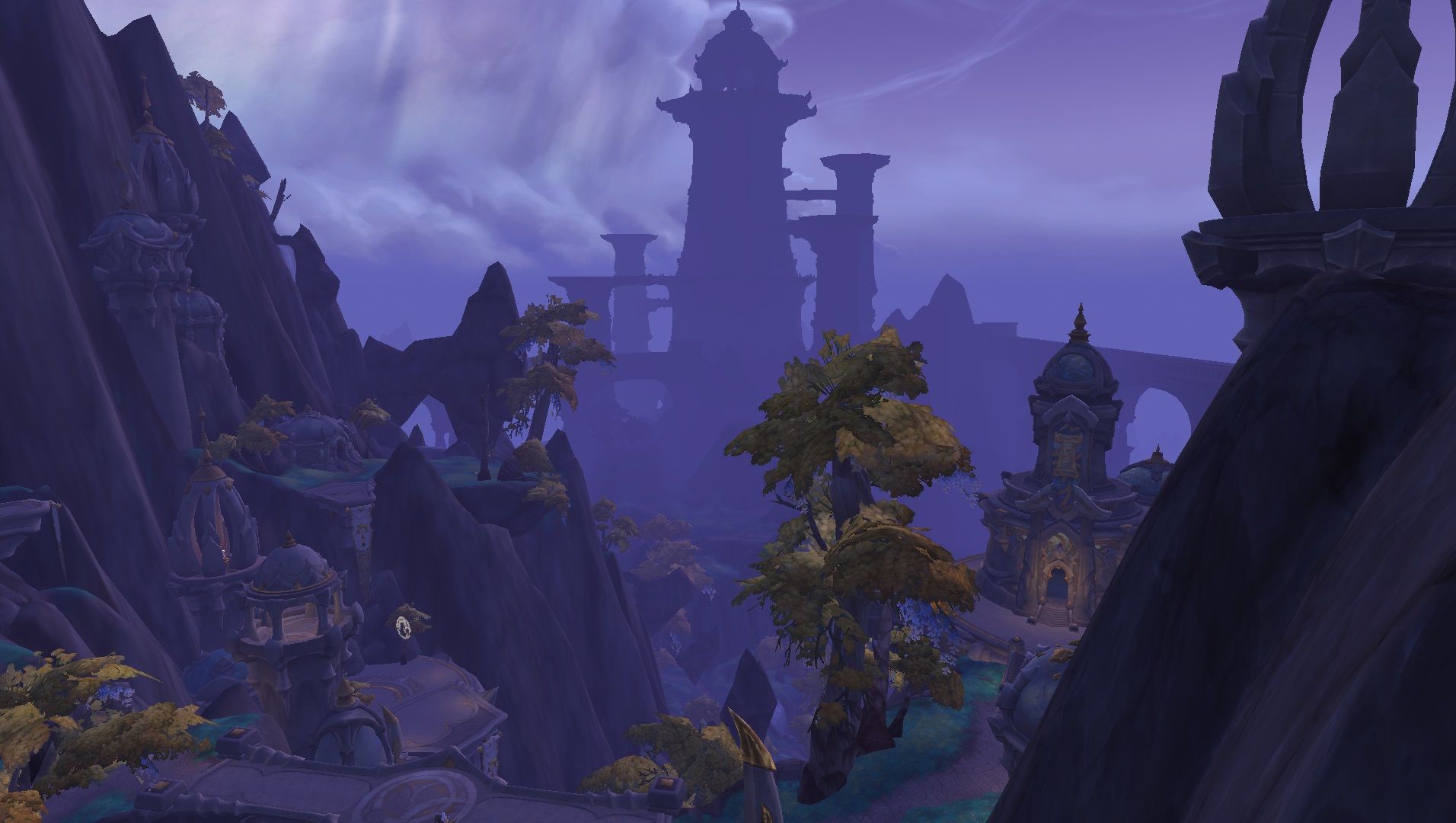 A view of the Thaldraszus zone in World of Warcraft: Dragonflight.