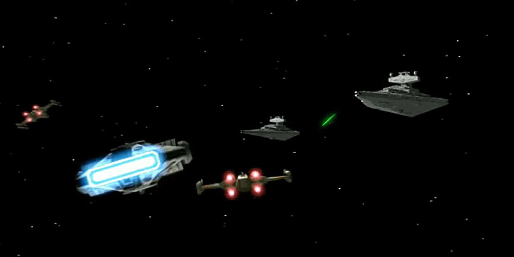 Star Wars: X Wing Alliance - X-wings and star destroyers do battle in space.