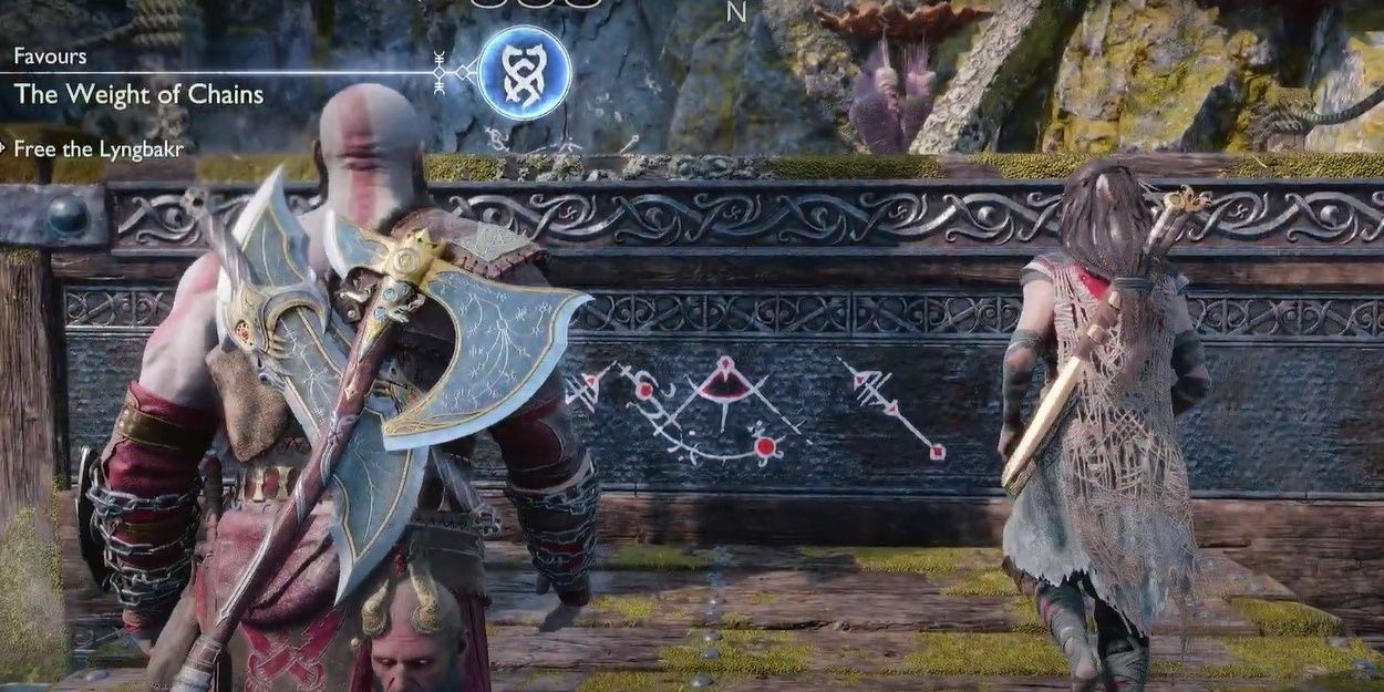 1 Kratos and Freya climbing aboard the Lyngbakr