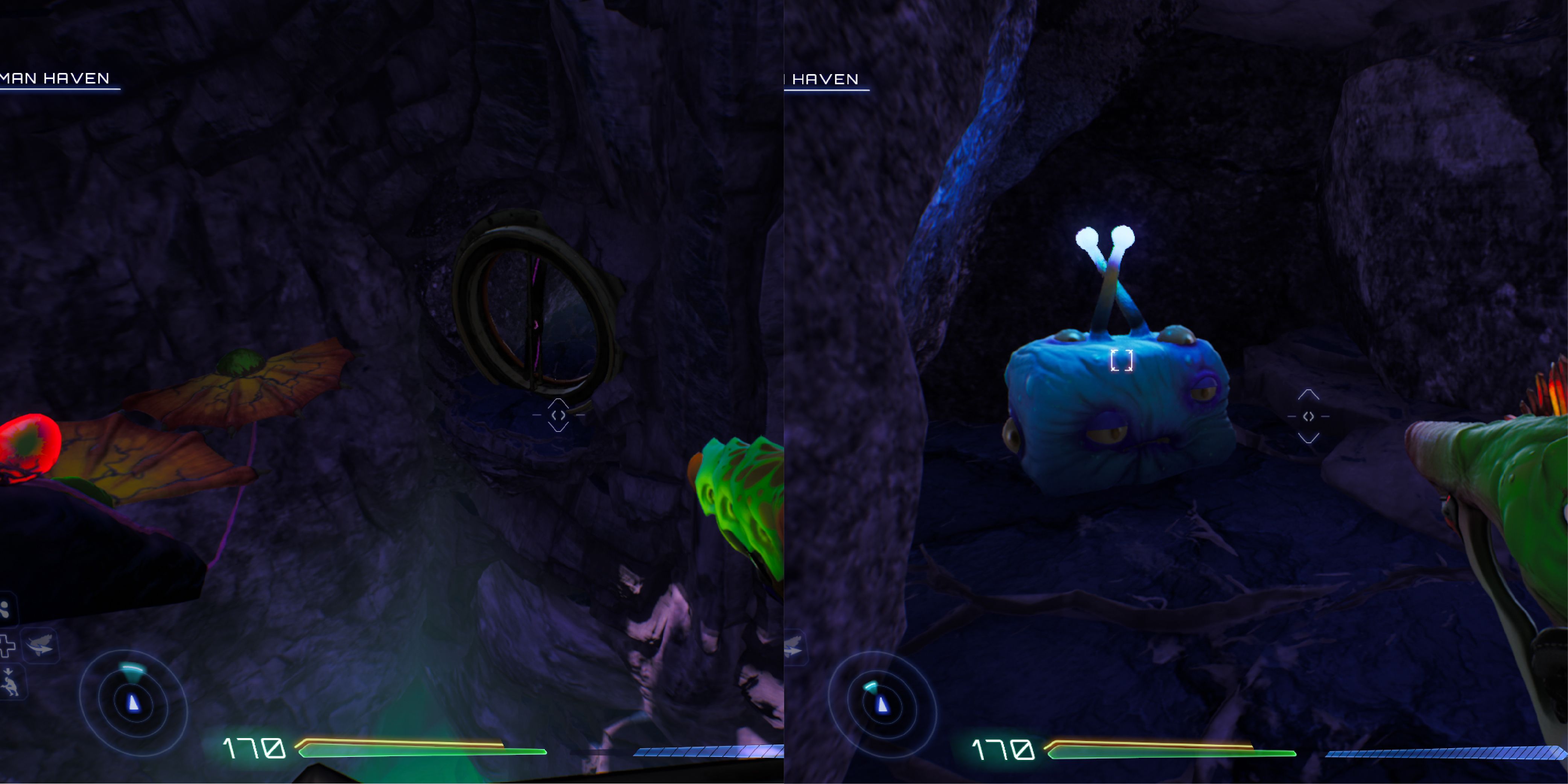 There's a small air vent lower in the mine and next to two fan-leaves. Inside the air vent is a Luglox.