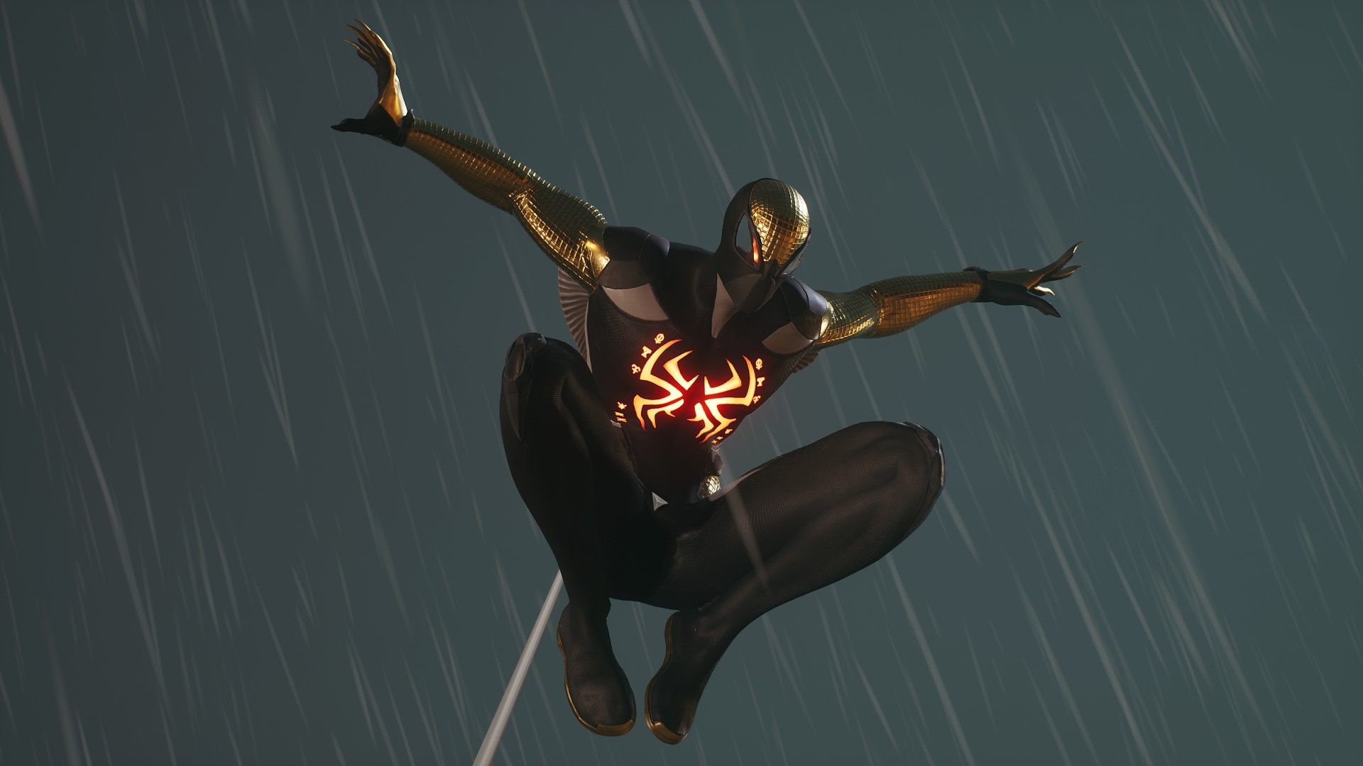 Spider-Man in his Midnight Suns skin