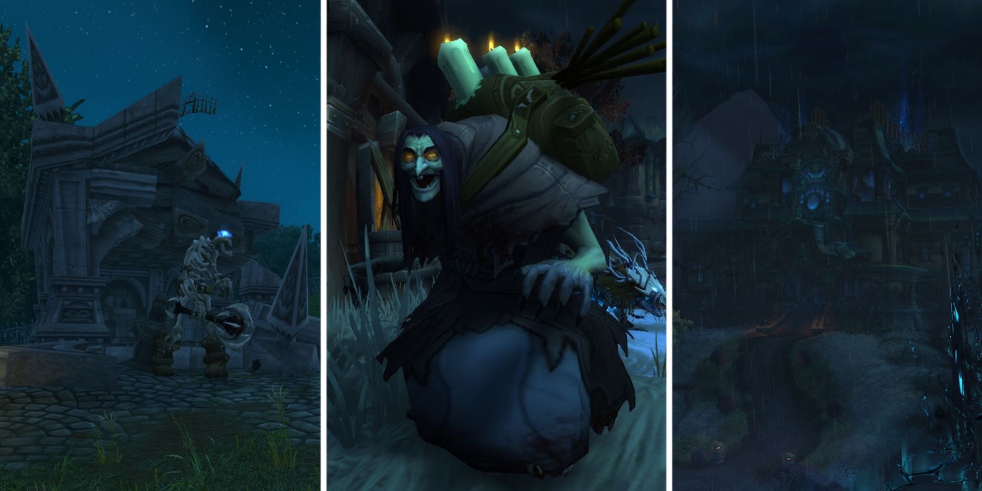 Split Image of a Witch and Creepy Places in World of Warcraft