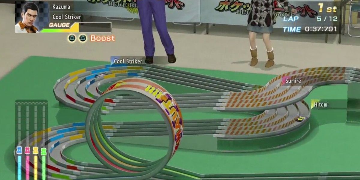 A big Pocket Circuit race from Yakuza 0.