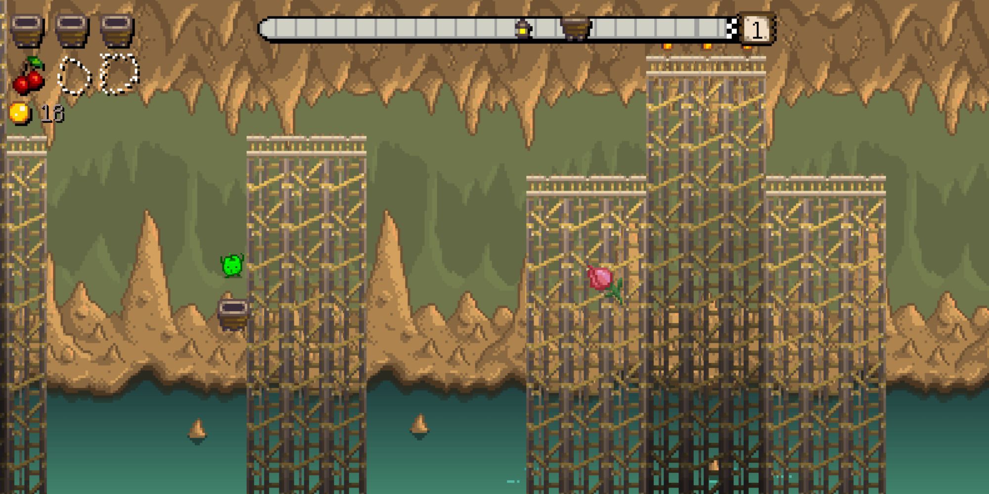 A Junimo Falling Off The Track In Junimo Kart In Stardew Valley