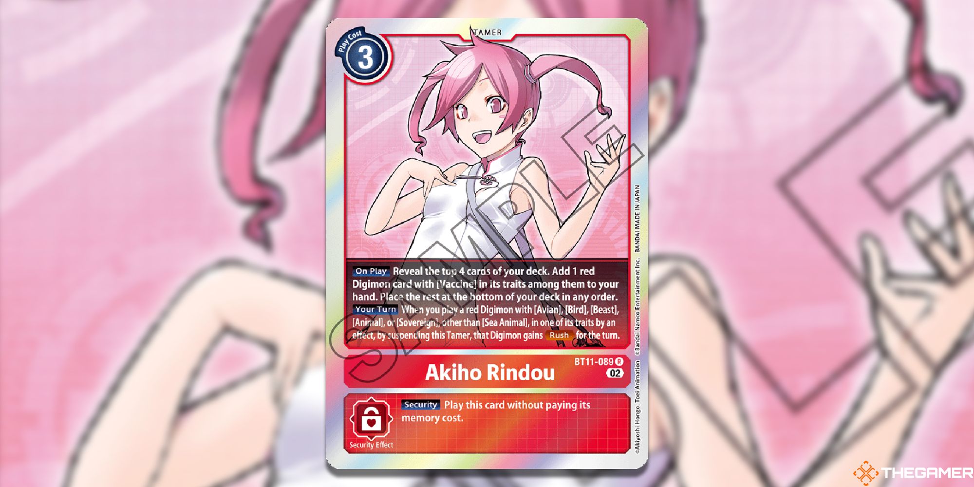 akiho rindou with blur background digimon card game bt11