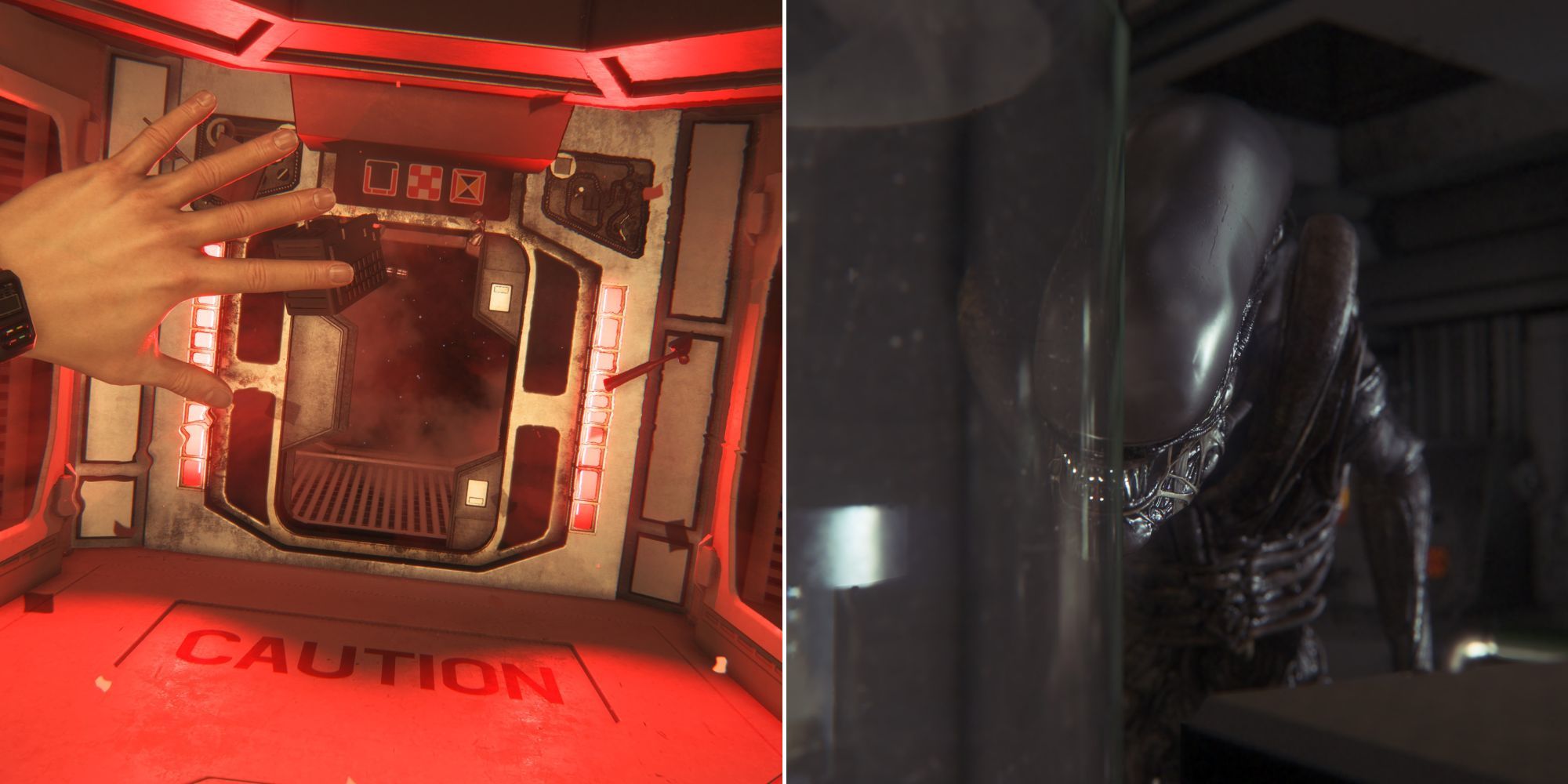 Amanda Ripley Caught In An Airlock And The Alien Up Close In Alien Isolation