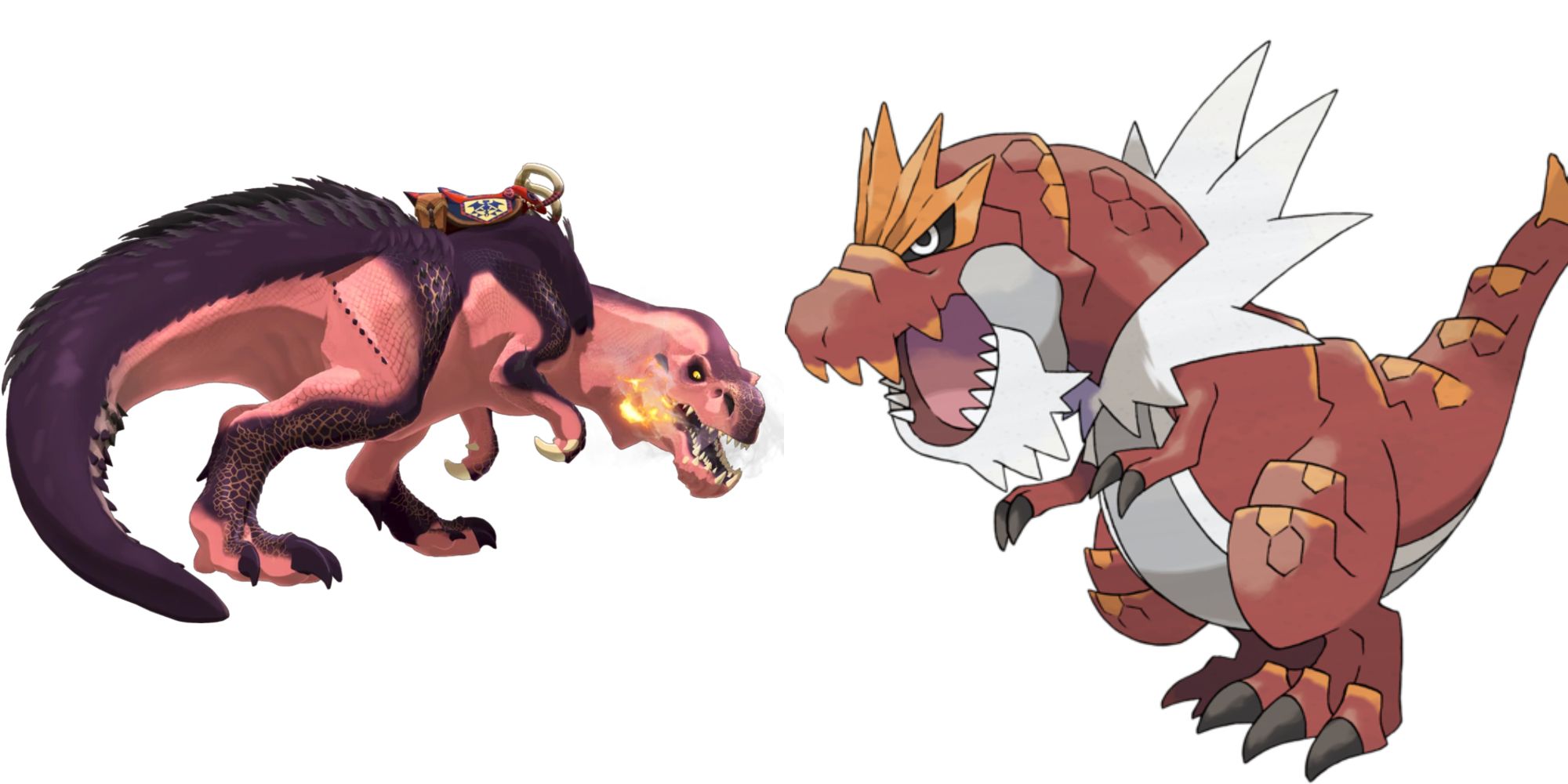 anjanath from monster hunter stories 2 and official tyrantrum art