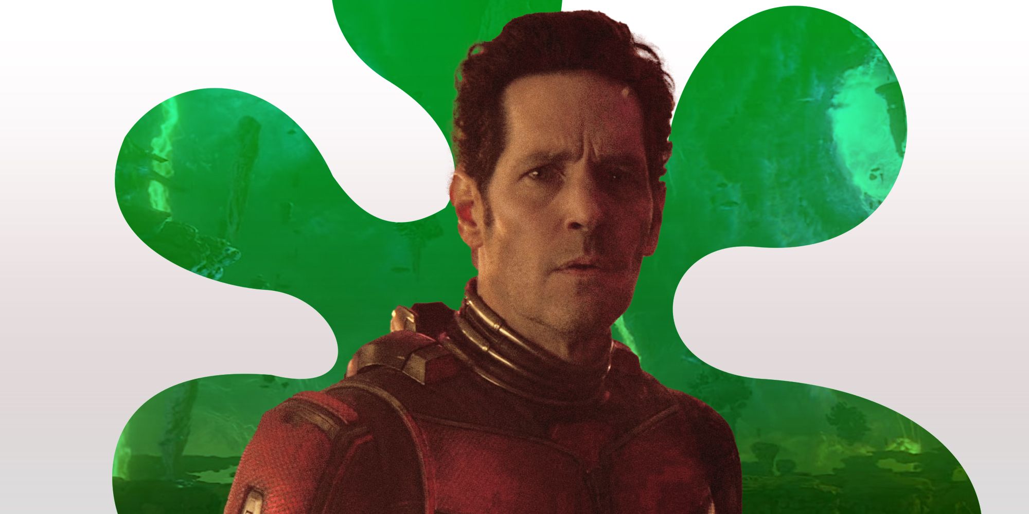 Ant-Man with the rotten tomatoes sign behind him