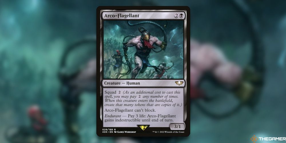 Arco Flagellant In Front Of Blurred Version of the Card Art
