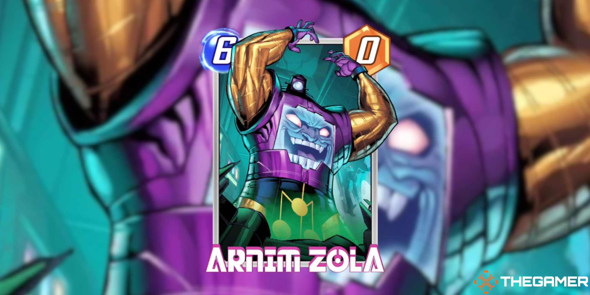 Marvel Snap Arnim Zola on blurred background