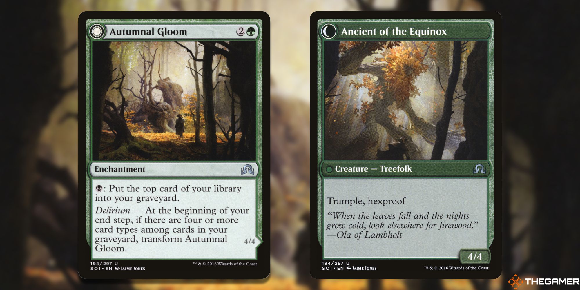 MTG: Autumnal Gloom/Ancient of the Equinox card