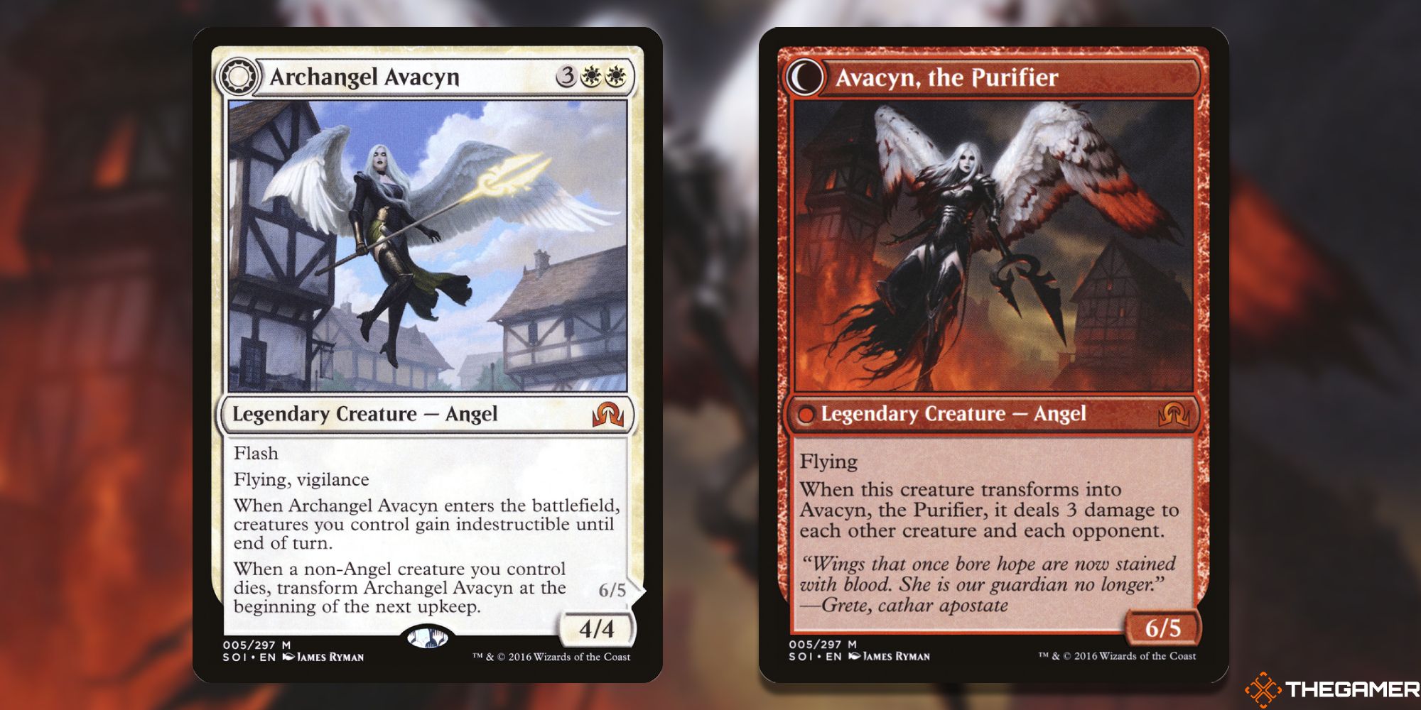 Image of the Archangel Avacyn/Avacyn, the Purifier card in Magic: The Gathering, with art by James Ryman