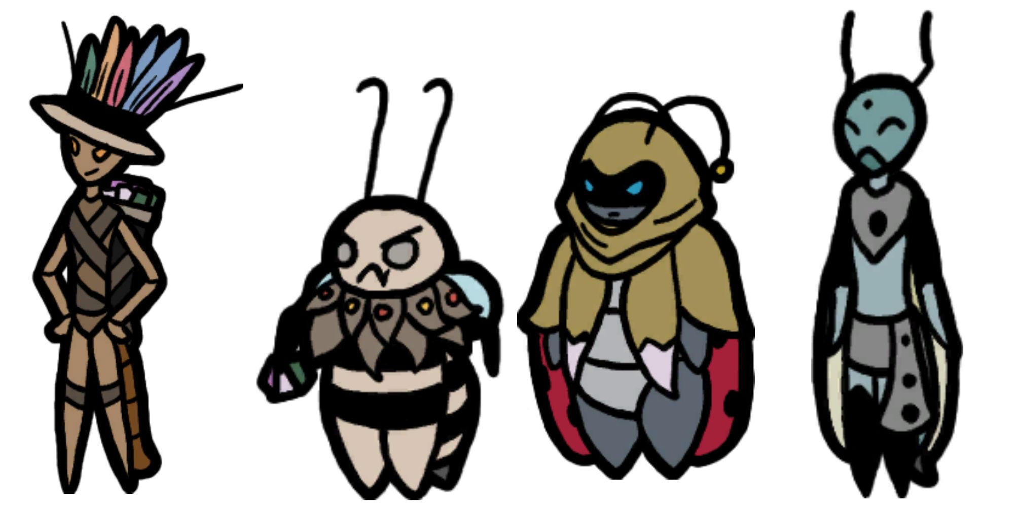 bu-gi, ritchee, kage, and serene from bug fables
