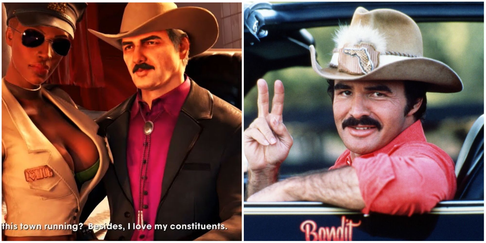 Burt Reynolds in Saints Row The Third and Burt Reynolds In Smokey and The Bandit