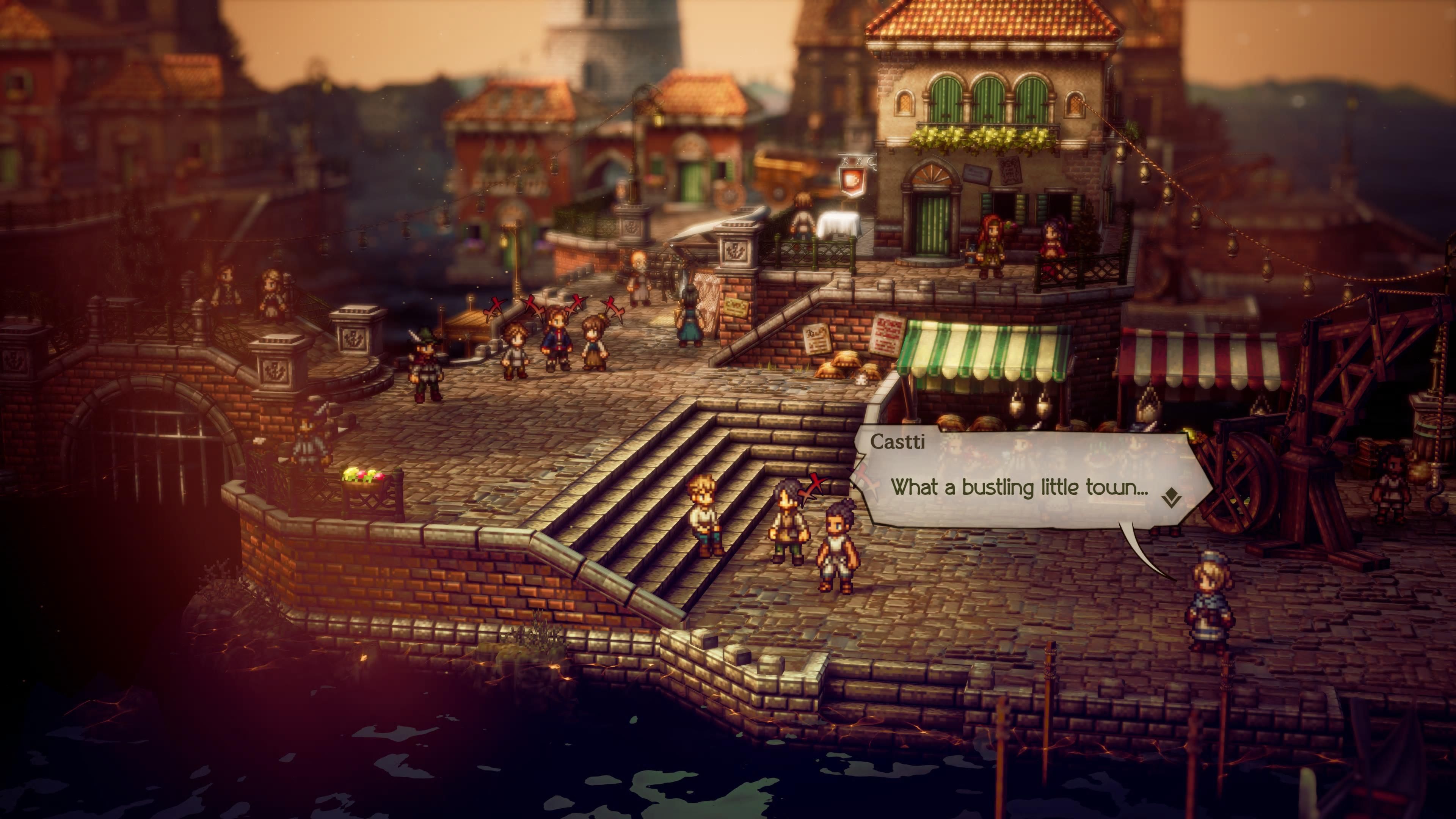 Castti Octopath Traveler 2 What A Bustling Town Canalbrine