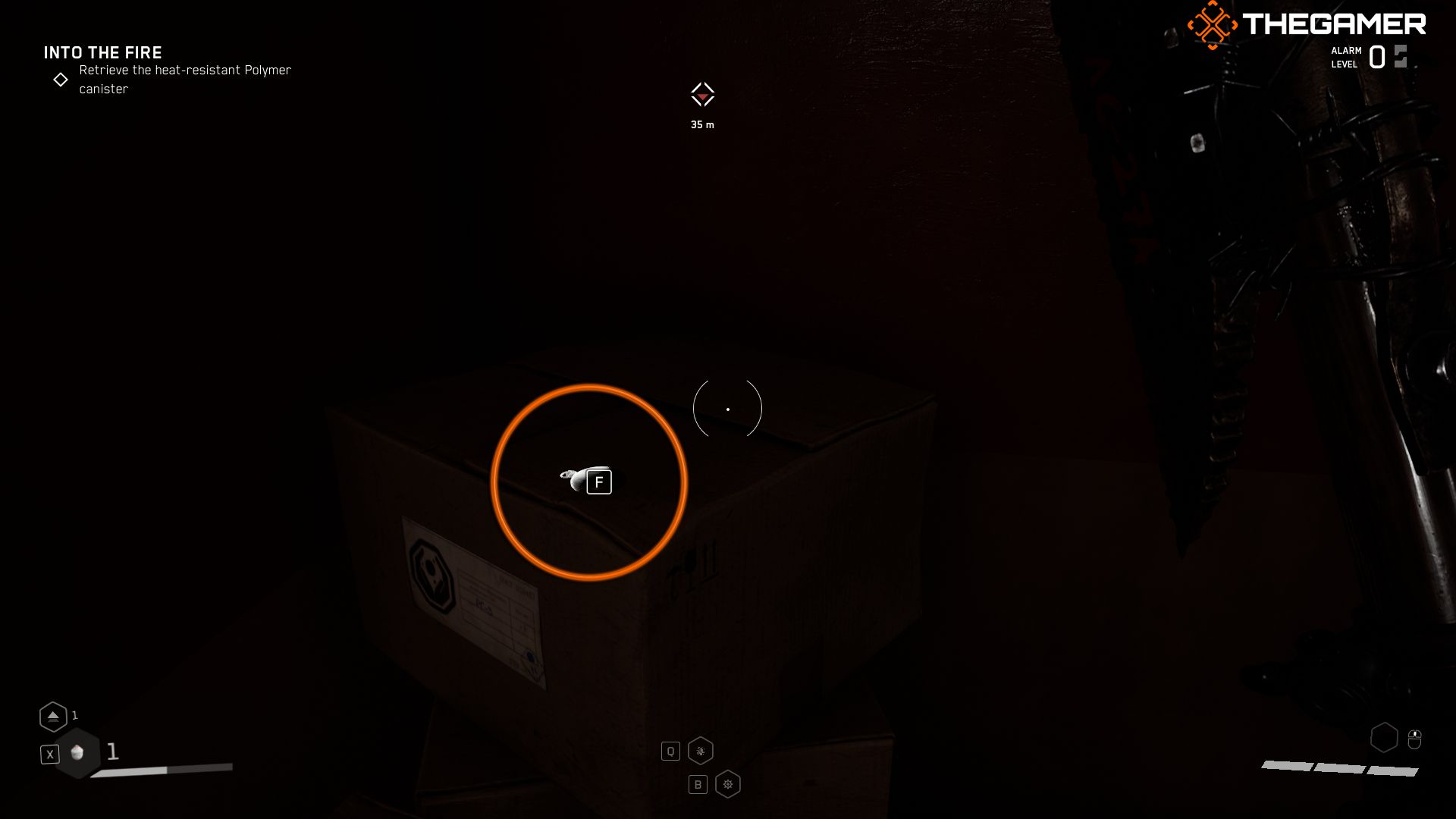 Chirper Number 14 on a box in a dark area