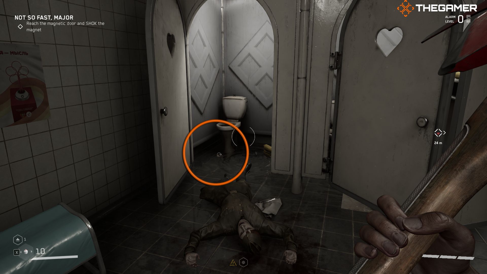 Chirper Number 5 under a toilet
