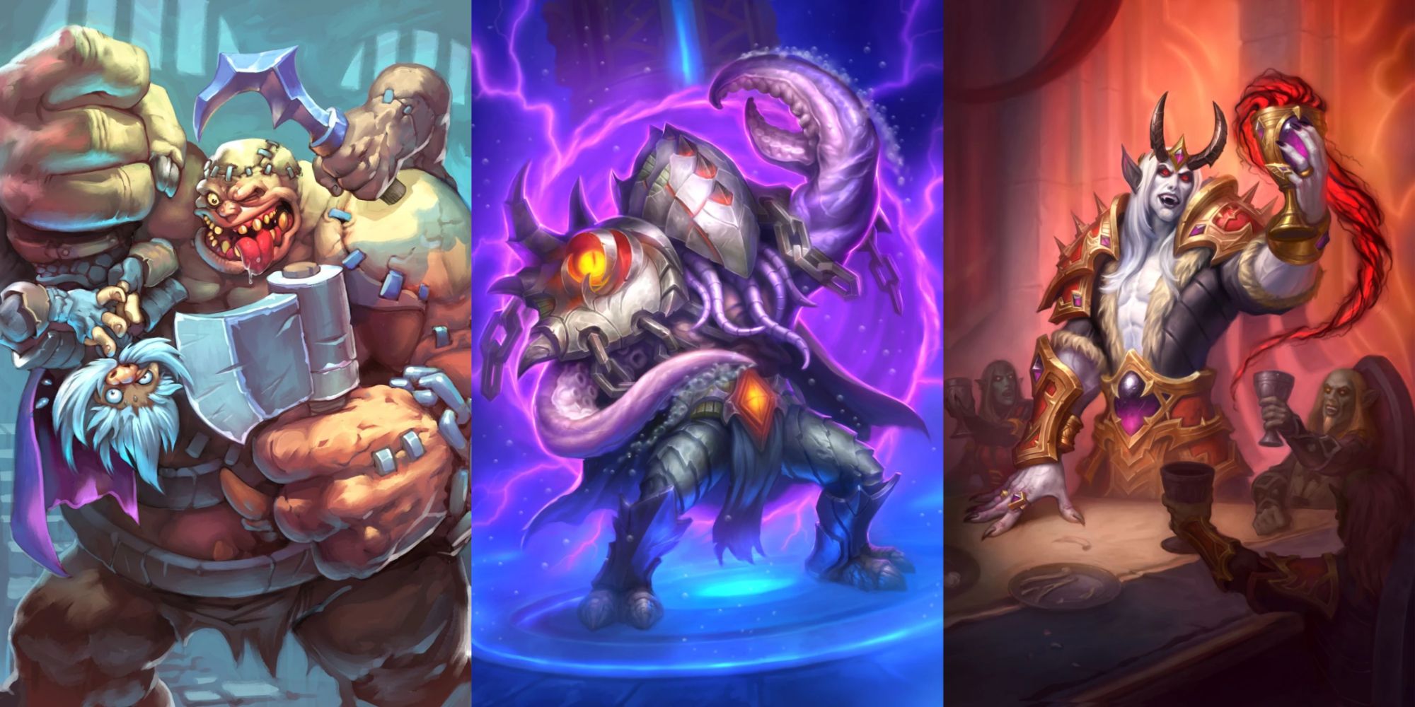 Gnome Muncher, Za'qul, and Sire Denathrius Full Art Hearthstone