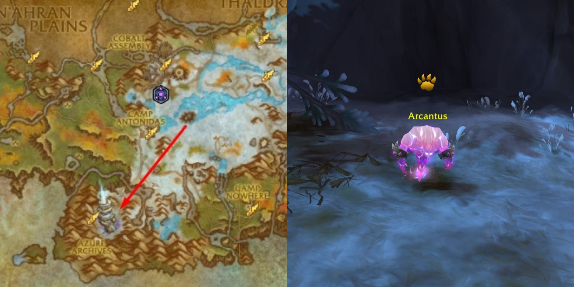 World Of Warcraft Dragonflight Arcantus Location Azure Span Map And Arcantus In Game Model