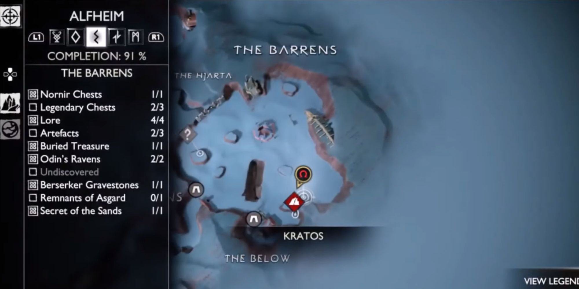 Image showing the location of The Last Remnants of Asgard in The Barrens