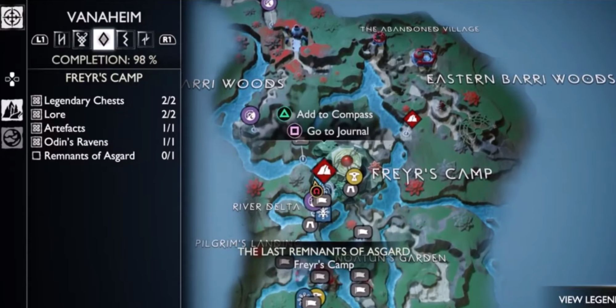 Image showing the location of The Last Remnants of Asgard in Freyr's Camp.