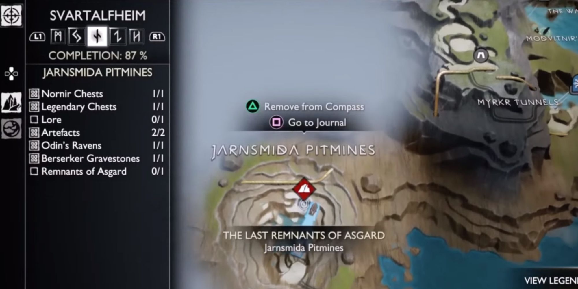 Image showing the location of The Last Remnants of Asgard in Jarnsmida Pitmines.