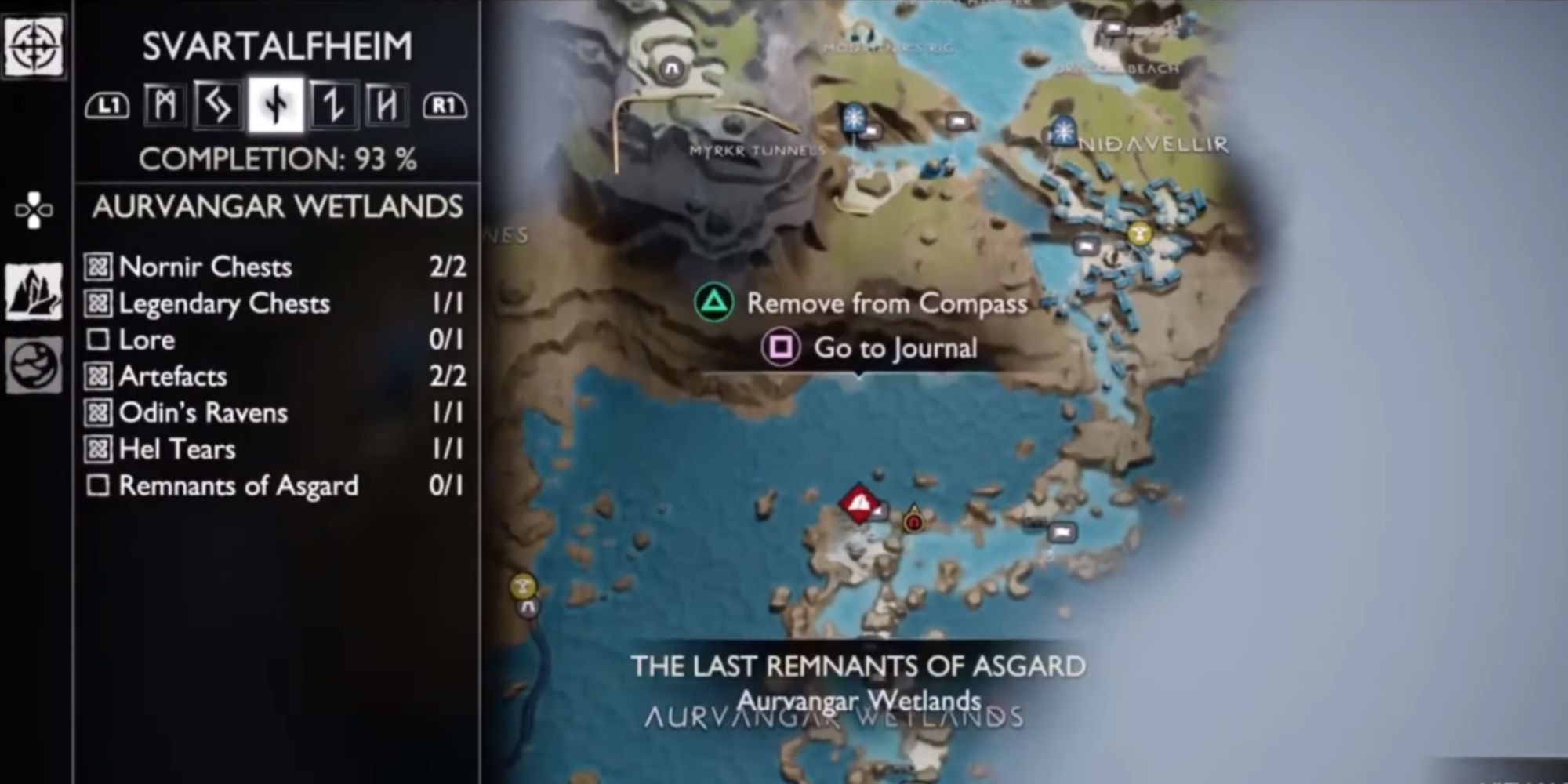 Image showing the location of The Last Remnants of Asgard in Aurvangar Wetlands.
