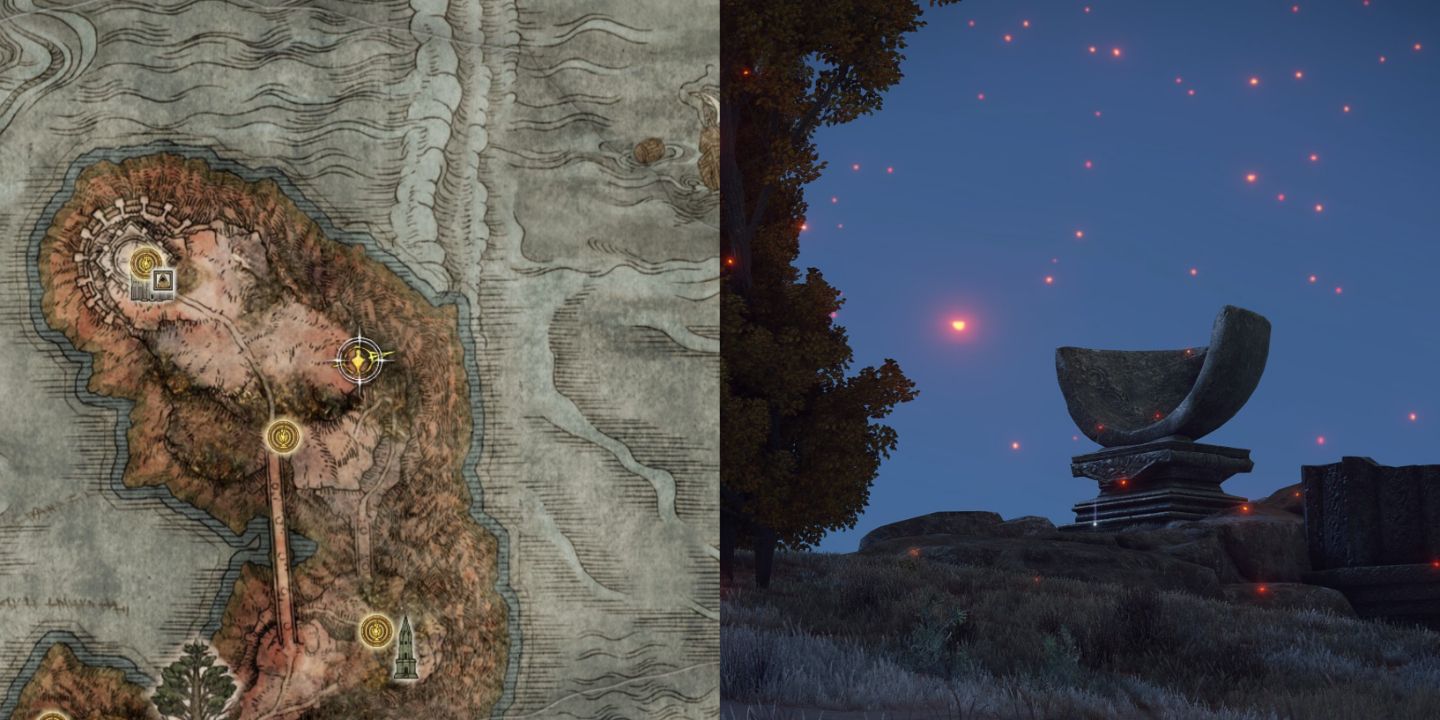 Map And In Game Location Of Starlight Shard In Northern Caelid