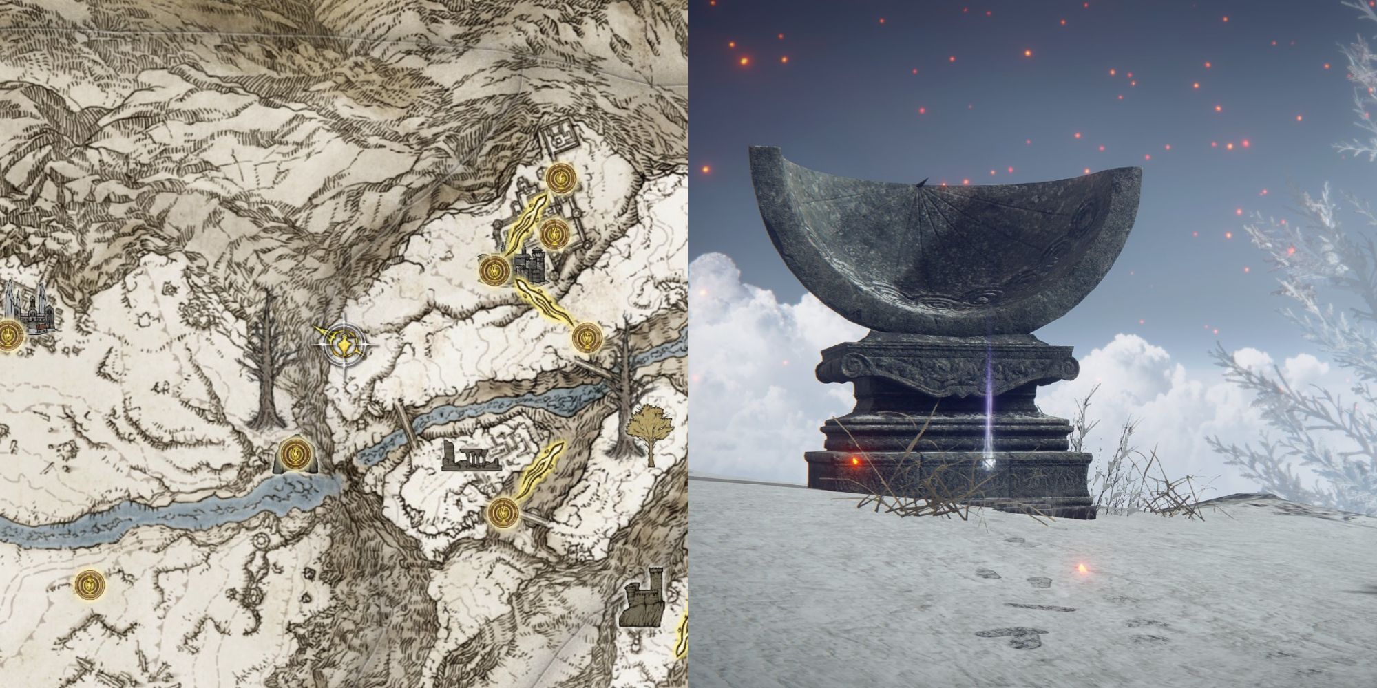 Map And In Game Location Of Starlight Shard Near Castle Sol
