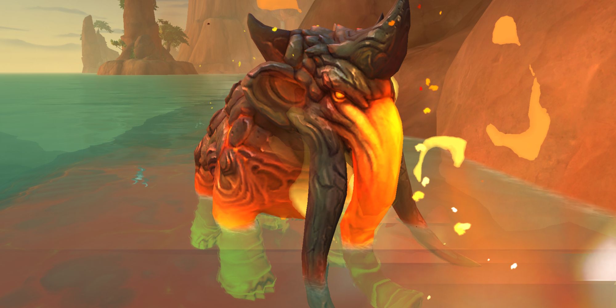 World of Warcraft an angry lava-infused elephant