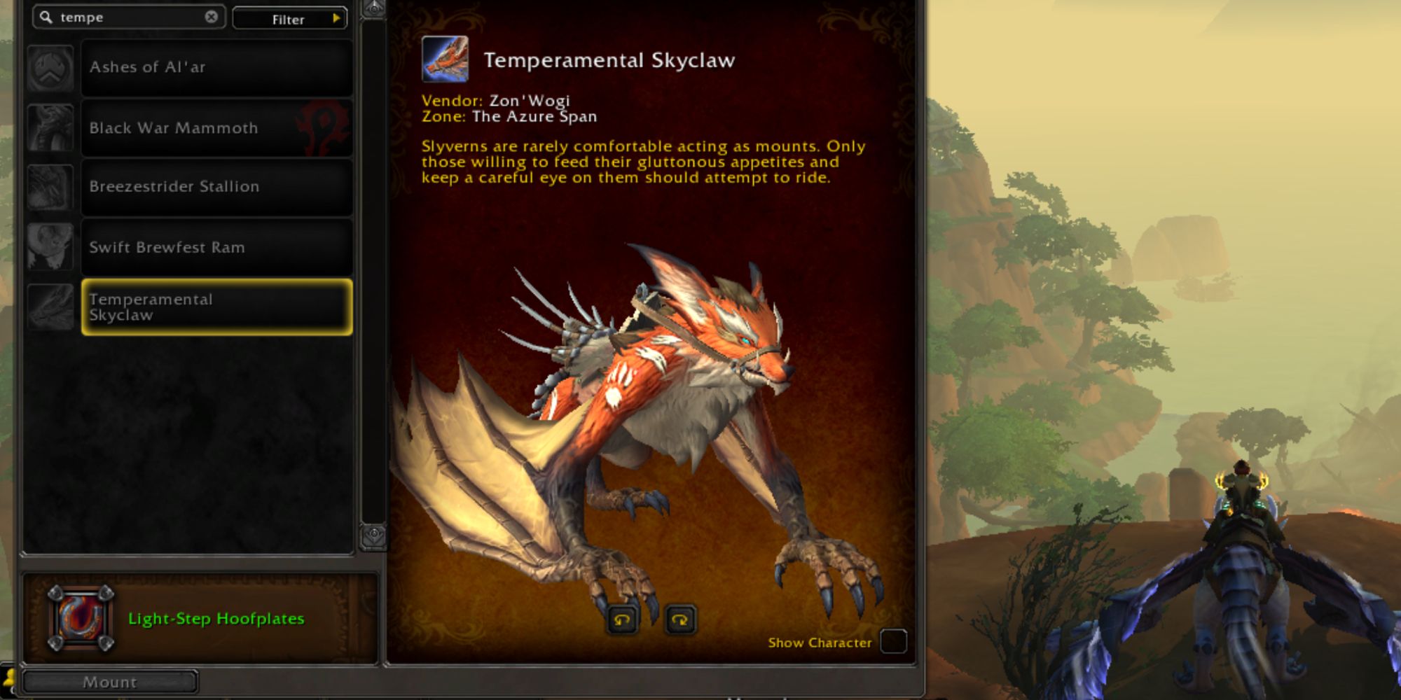 World of Warcraft a hybrid between a fox and bat covered in prints