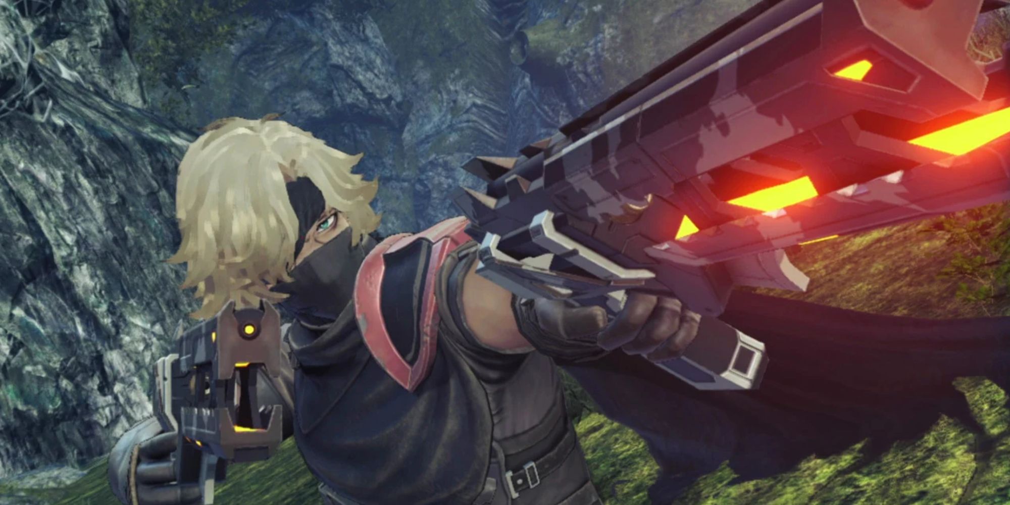 Gray Pointing Both Of His Guns Forward