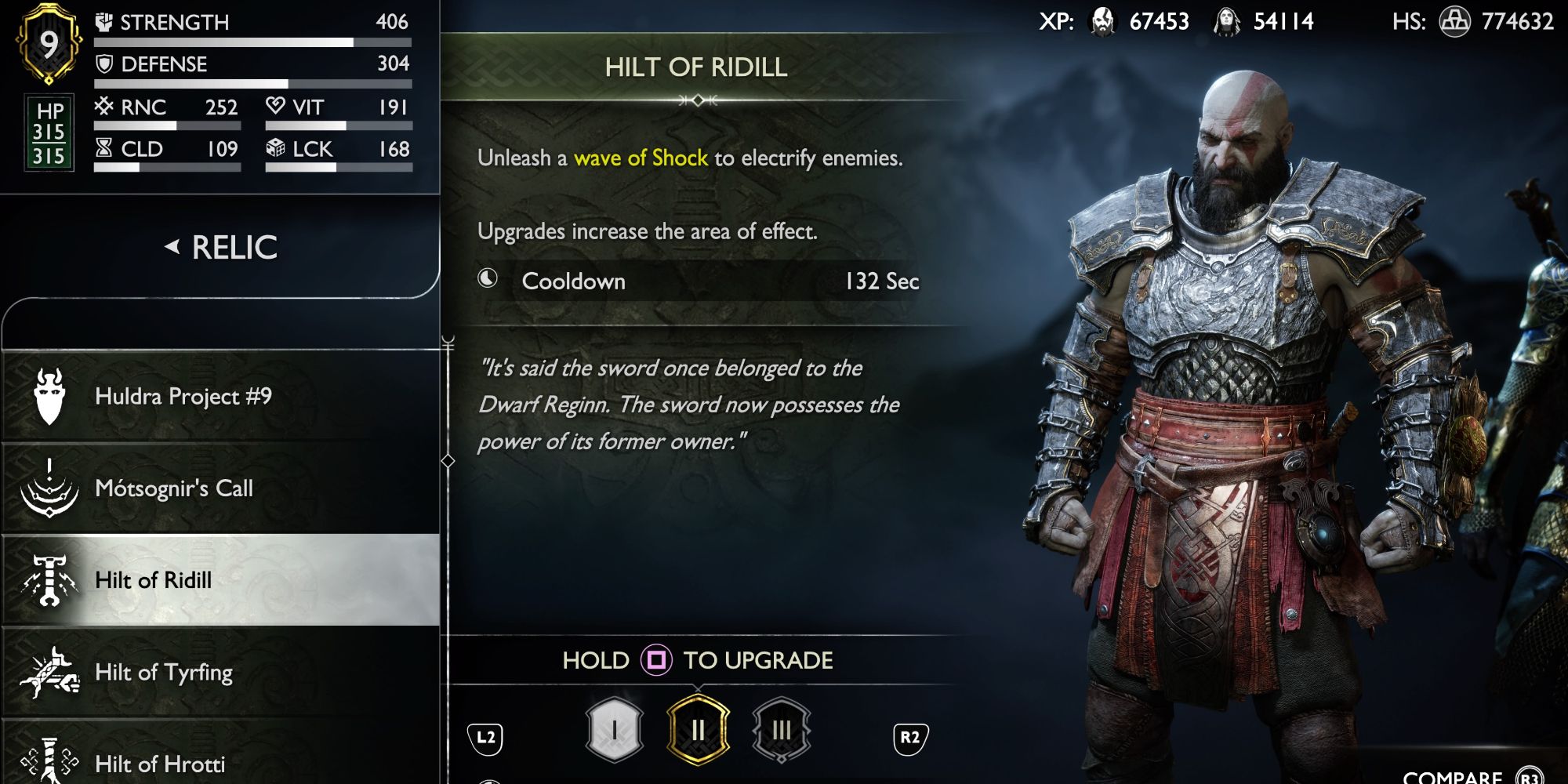 Image showing information on the Hilt of Ridill.