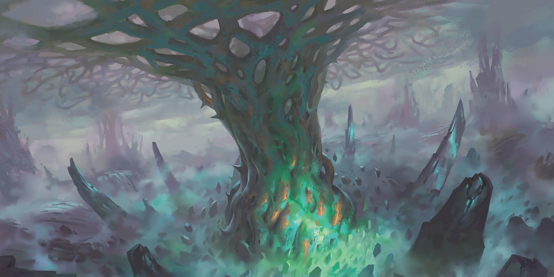 artificial tree surrounded by rocks