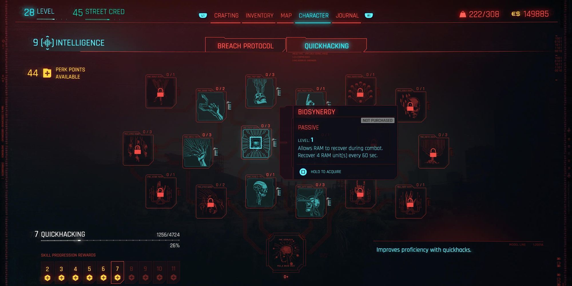 Cyberpunk 2077 Quickhacking Biosynergy Skill Tree