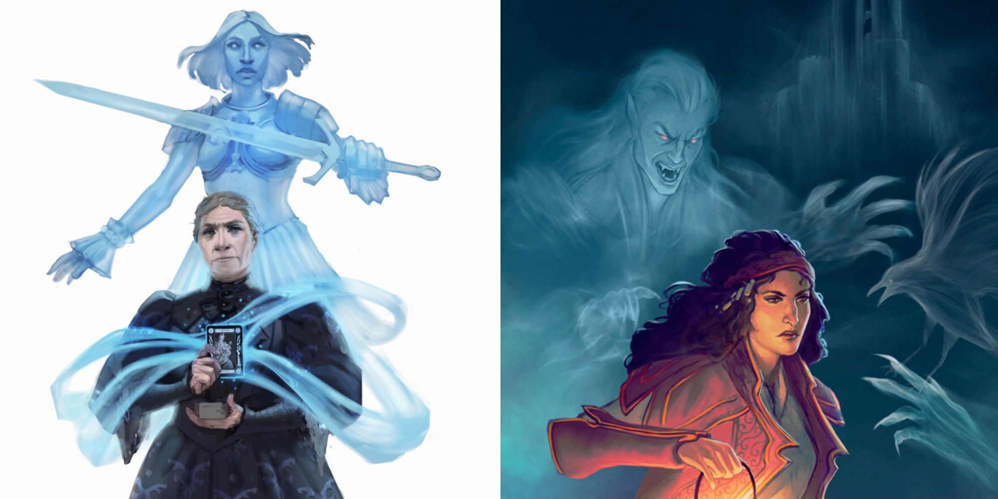 D&D A Bard Of Spirits Summoning A Ghost With A Card - Ezmerelda d'Avenir In The Mists