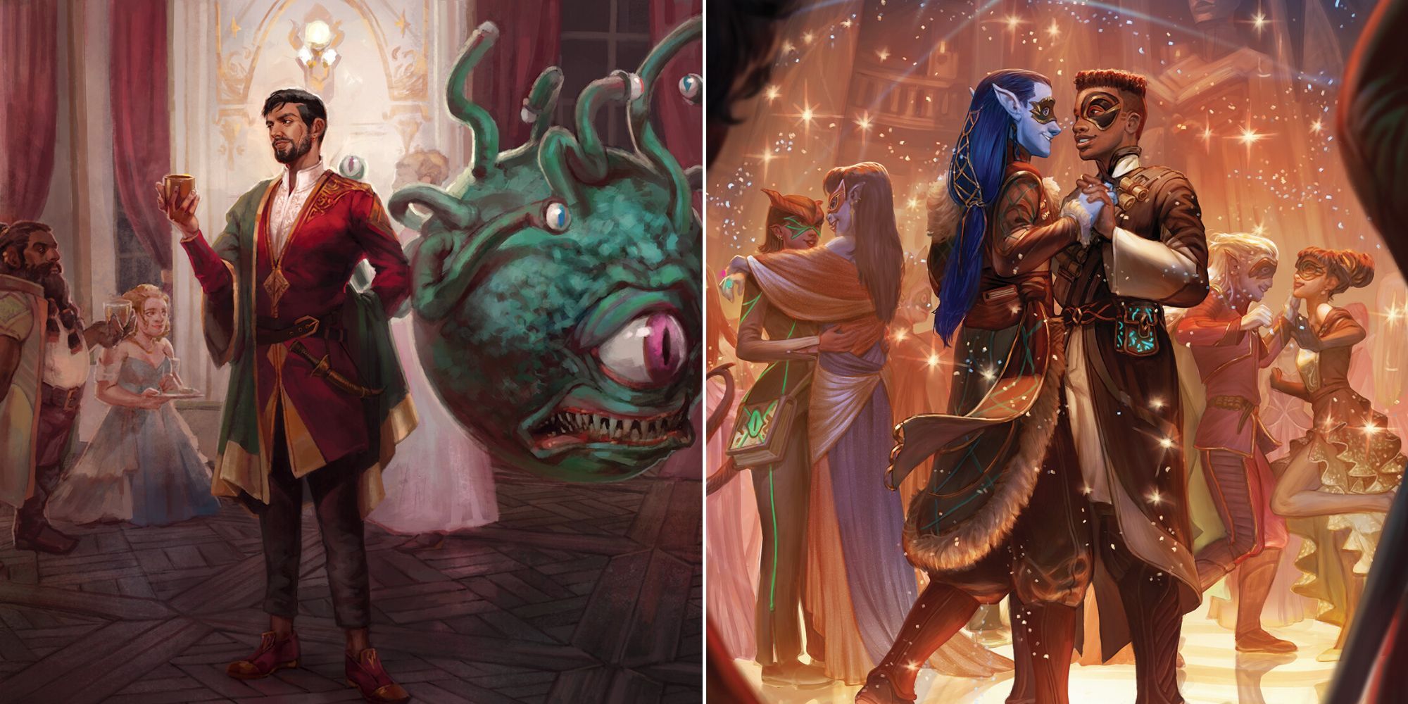 D&D Bard And Beholder At A Fancy Party - Students Dancing Together At The Strixhaven Ball