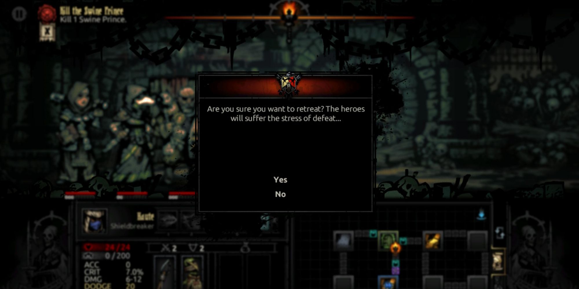 Darkest Dungeon - Retreating from a dungeon