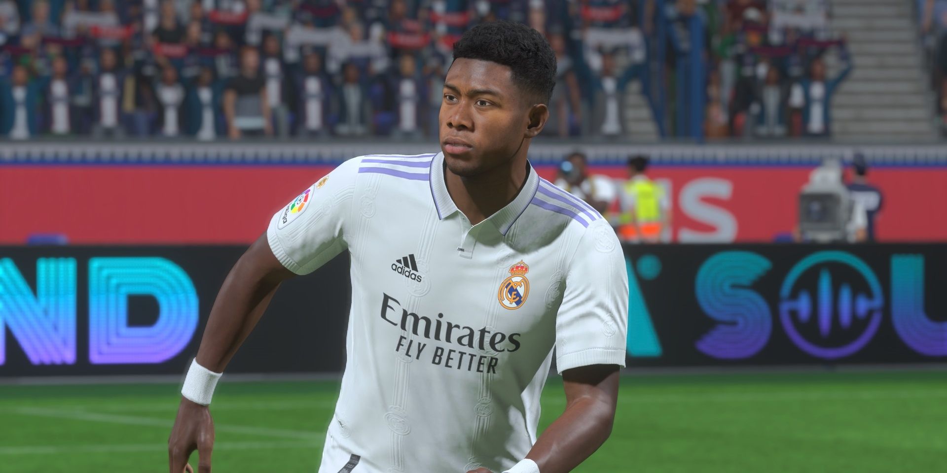 David Alaba wearing a Real Madrid home kit in FIFA 23