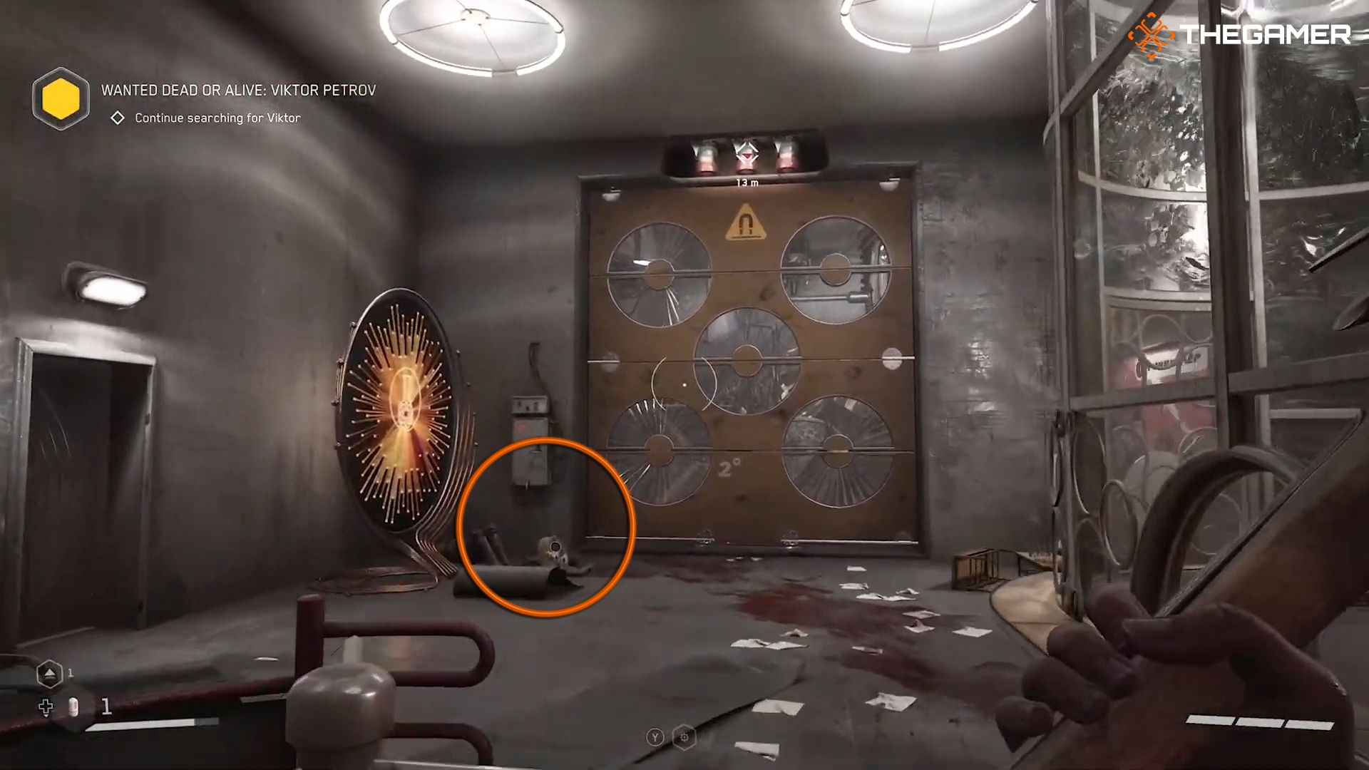 P-3 looking to the talking body in front of the orange big door