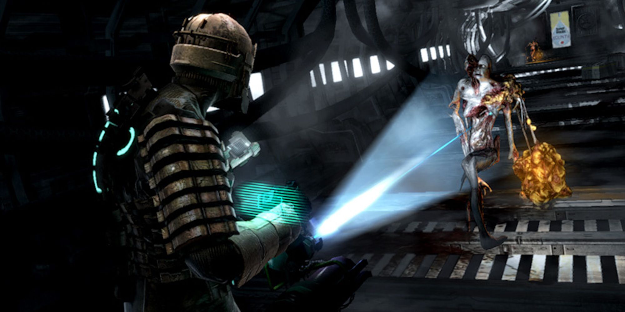 Dead Space original 2008 Shooting at explosive Necromorphs
